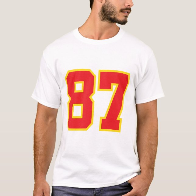 T-shirt American Football 87 Numéro Chemise (Devant)