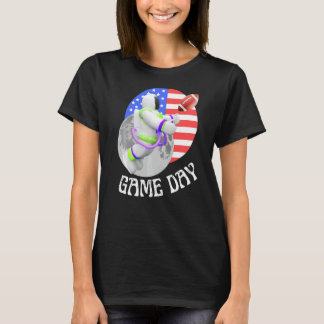 T-shirt American Football game Day USA Flag Astronaut Moo