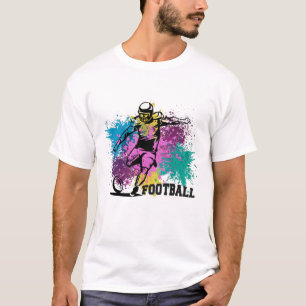 T-shirt American Football Grungy Couleurs Splashes