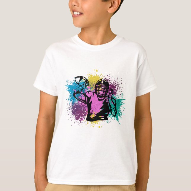 T-shirt American Football Grungy Couleurs Splashes (Devant)
