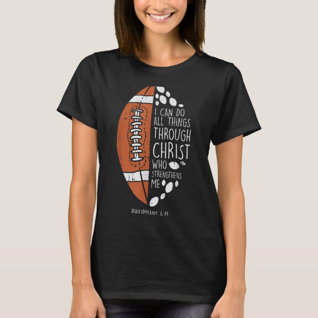 T-shirt American Football I Can Do Things Bible God Jesus  (Devant)