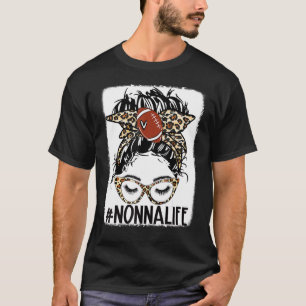 T-shirt American Football Nonna Life Messy Bun Game Day Mo