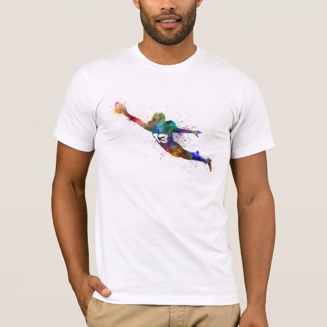 T-shirt american football player scoring touchdown (Devant)