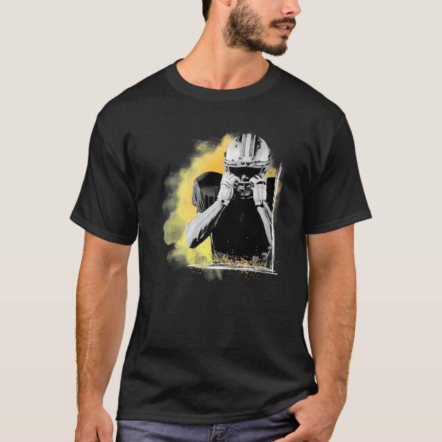 T-shirt American Football Sports Yellow Player  (Devant)