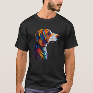 T-shirt American Foxhound Colorful Abstrait Line Art