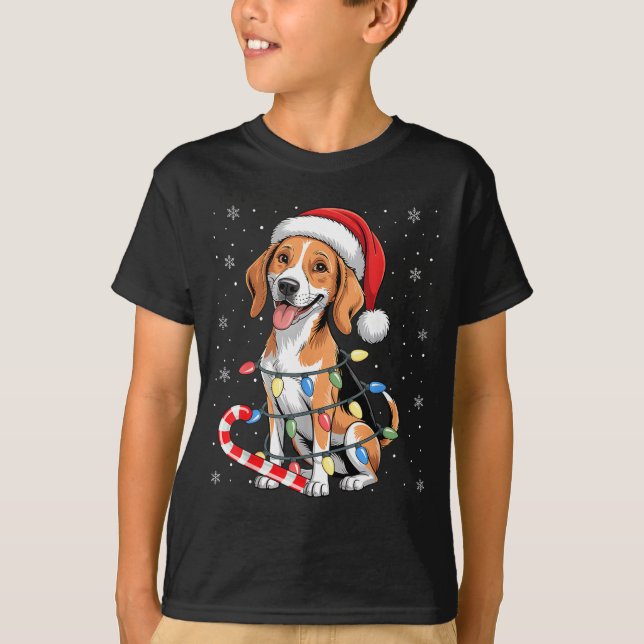 T-shirt American Foxhound Dog Ugly Christmas Candy Cane Tr (Devant)
