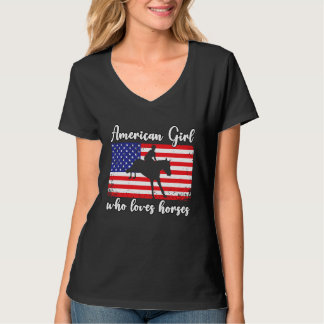 T-shirt American Girl who loves eventing horses rider  4
