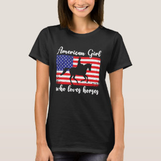 T-shirt American Girl who loves eventing horses rider 7