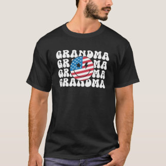 T-shirt American Grandma Retro Super 4 juillet Smile Fa