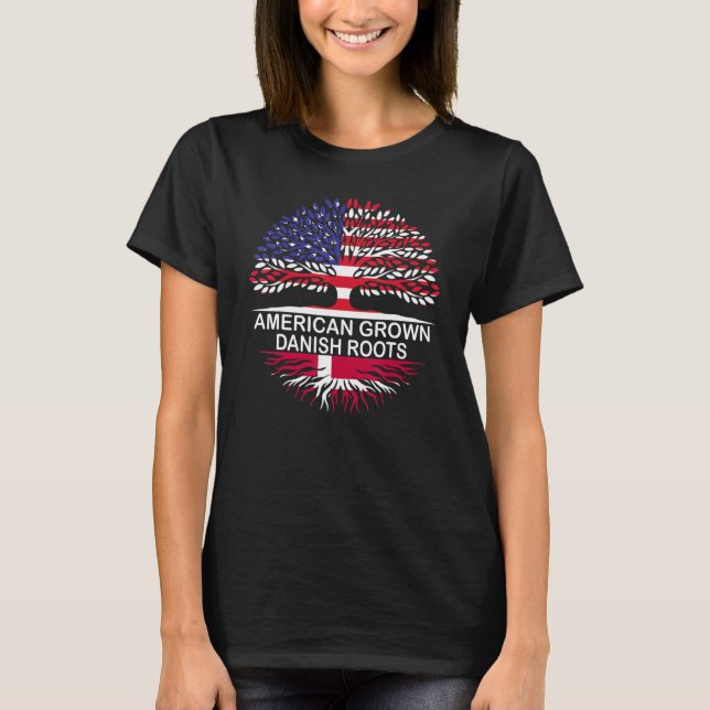 T-shirt American Groe Danish Roots Danemark Drapeau Femmes (Devant)