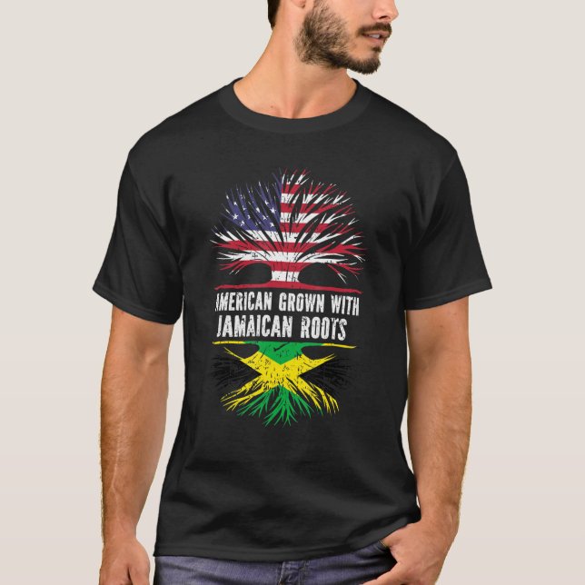 T-shirt American Grosse Avec Des Racines Jamaïcaines Drape (Devant)