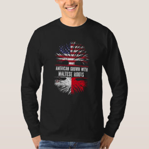 T-shirt American Grosse Avec Des Racines Maltaises Drapeau