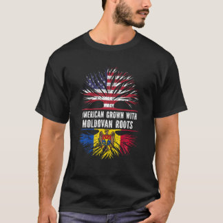 T-shirt American Grosse Avec Racines Moldaves USA Drapeau 