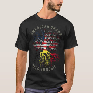 T-shirt American Grosse Belgique Racines USA Belgique Drap
