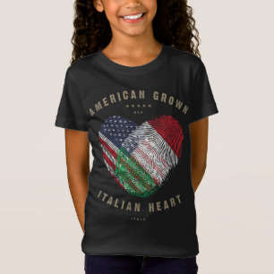 T-Shirt American Grosse Italien Coeur Love Italie Drapeau