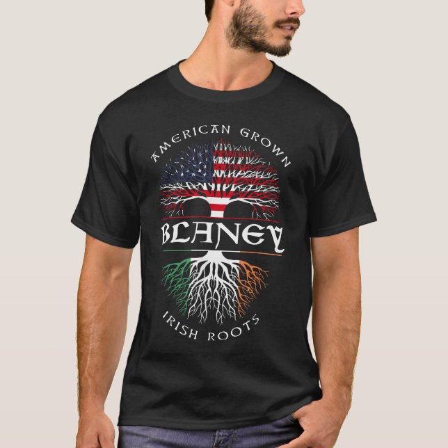 T-shirt American Grosses Irish Roots BLANEY Nom irlandais (Devant)
