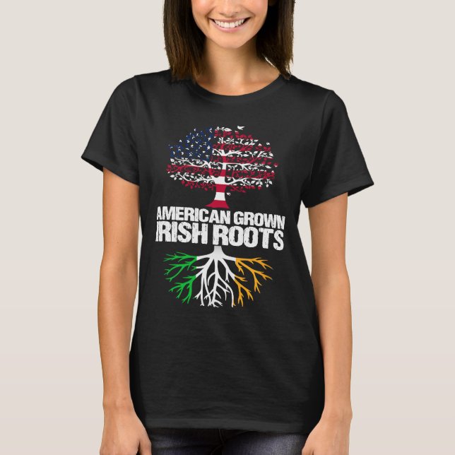 T-shirt American Grosses Irish Roots USA Irlande (Devant)