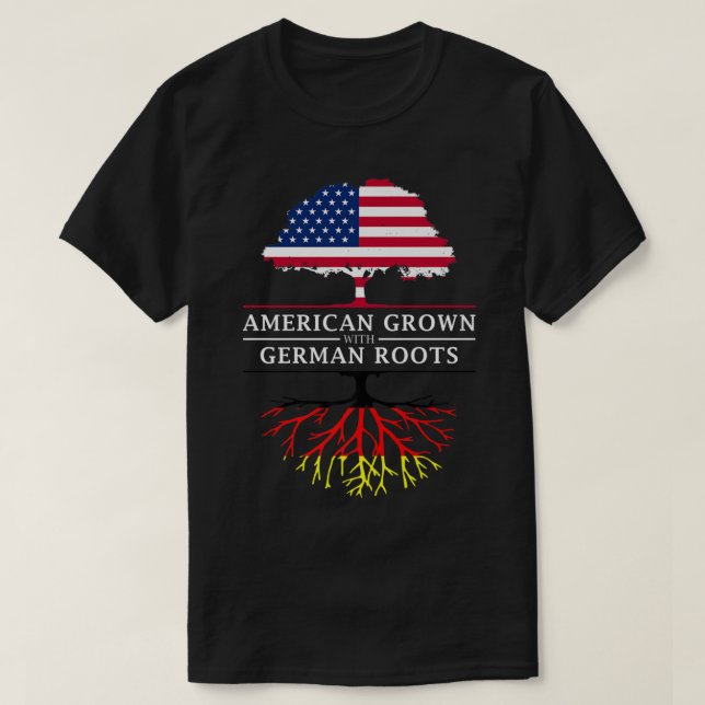 T-shirt American Grotte avec racines allemandes - Allemagn (Design devant)