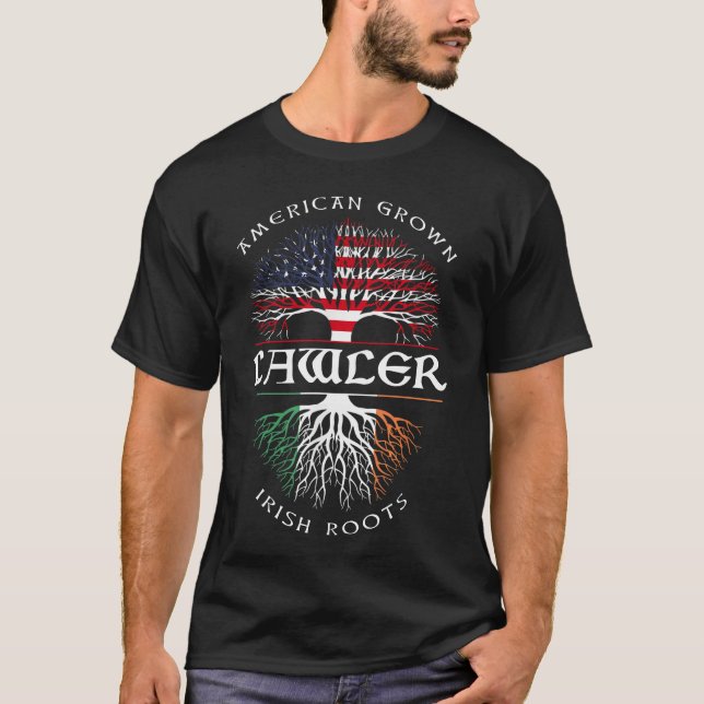 T-shirt American Grotte Irish Roots LAWLER Nom irlandais (Devant)