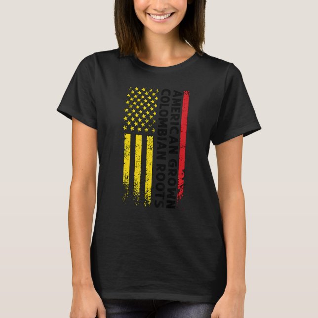 T-shirt American Growm Colombian Roots Colombian Colombia (Devant)