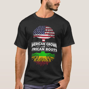 T-shirt American Grown African Roots USA Drapeau noir Hist
