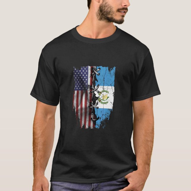 T-shirt American Grown Guatemalan Roots USA Guatemala Flag (Devant)