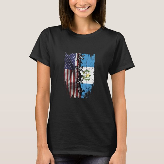 T-shirt American Grown Guatemalan Roots USA Guatemala Flag (Devant)
