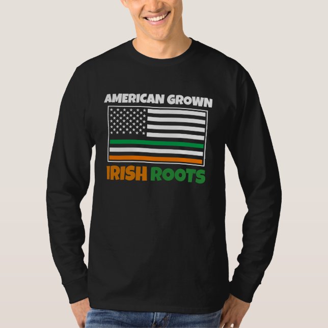 T-shirt American Grown Irish Roots Flag  St Pattys Day Par (Devant)