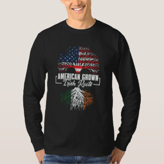 T-shirt American Grown Irish Roots US & Ireland Flag Pride