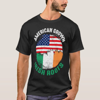 T-shirt American Grown Irish Roots Vintage Flags for Men W