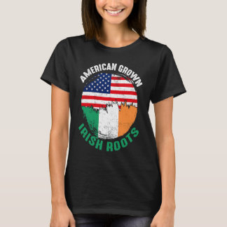 T-shirt American Grown Irish Roots Vintage Flags for Men W