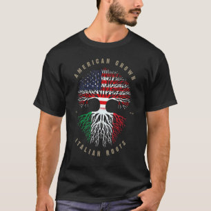 T-shirt American Grown Italian Roots Italy Flag