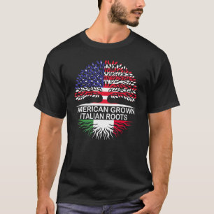 T-shirt American Grown Italian Roots Italy Flag