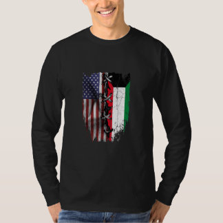 T-shirt American Grown Kuwaiti Roots USA Kuwait Flag