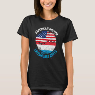 T-shirt American Grown Luxembourg Roots Vintage Flags for 