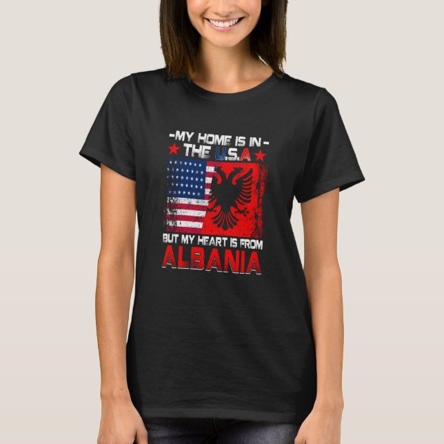 T-shirt American Grown Patriot Albanian American from Alba (Devant)