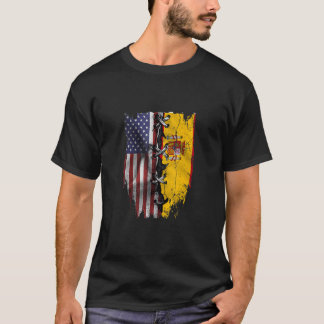 T-shirt American Grown Spanish Roots USA Spain Flag