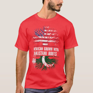 T-shirt American Grown With Pakistani Roots Usa Flag Pakis