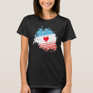 T-shirt American Heart Flag 4 juillet patriotique