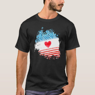 T-shirt American Heart Flag 4 juillet patriotique