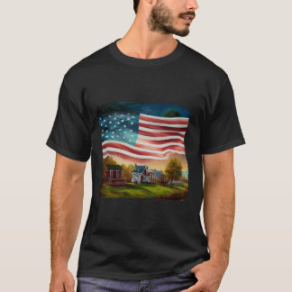 T-shirt American Heartland - Patriotic Country Scene Art
