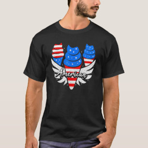 T-shirt American Ice Cream Cone US Drapeau Patriotique 4èm