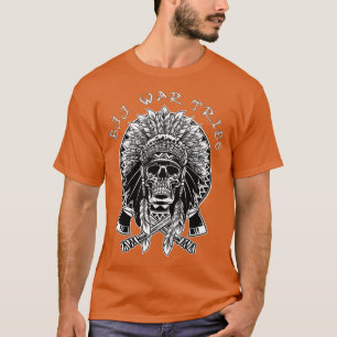 T-shirt American Indian Skull Jiu Jitsu War Tribe BJJ Fana