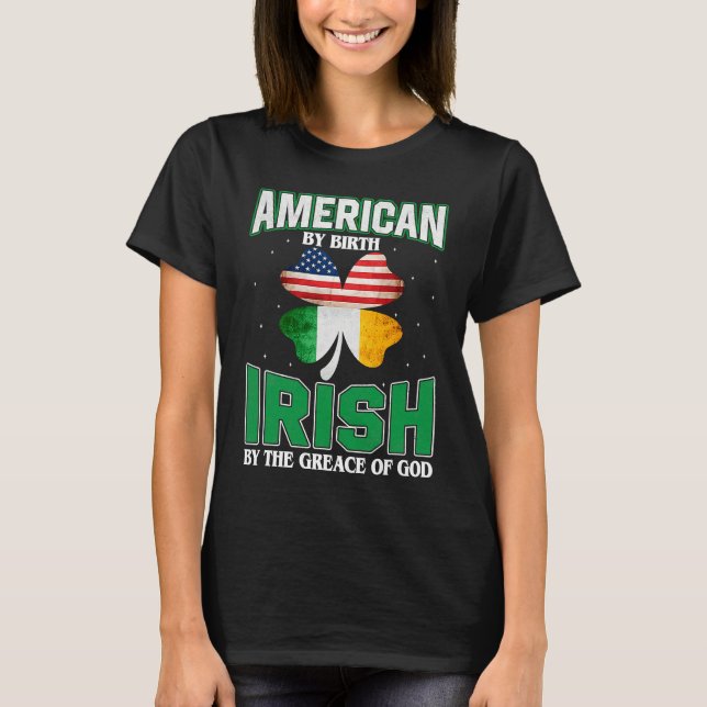 T-shirt American Irish Shamrock Lucky St Patricks Day Men  (Devant)