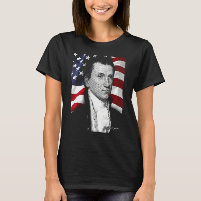 T-shirt American james monroe Eyes Flag Country (Devant)