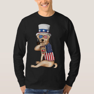 T-shirt American Labrador Retriever Chien Merica 4 juillet