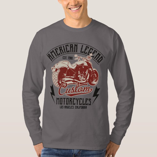 T-shirt American Legend Custom Motorcycle Los Angeles CA (Devant)