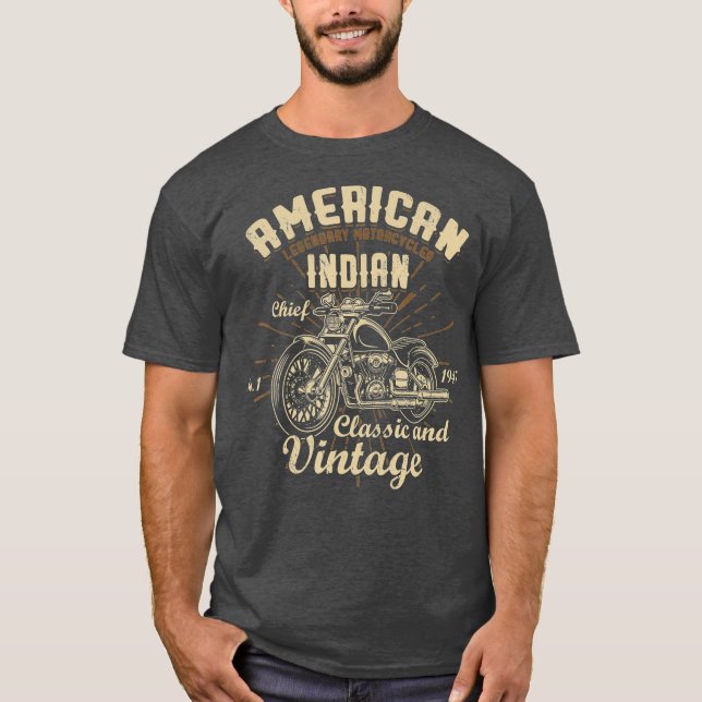 T-shirt American Legendaire Motorcycles Chef indien (Devant)