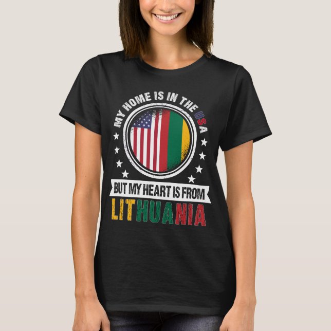 T-shirt American Lithuanian Flag Heart Lithuania Patriot (Devant)