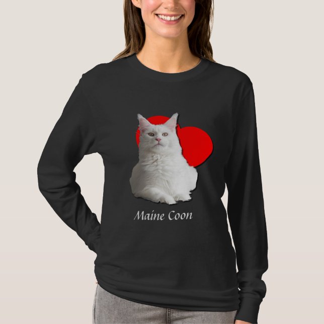 T-shirt American Maine Coon Chat Love Coeur Moggy (Devant)